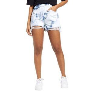 BP Womens Size 26 Ripped Nonstretch Denim Cutoff Shorts Blue Bleached Wash 330